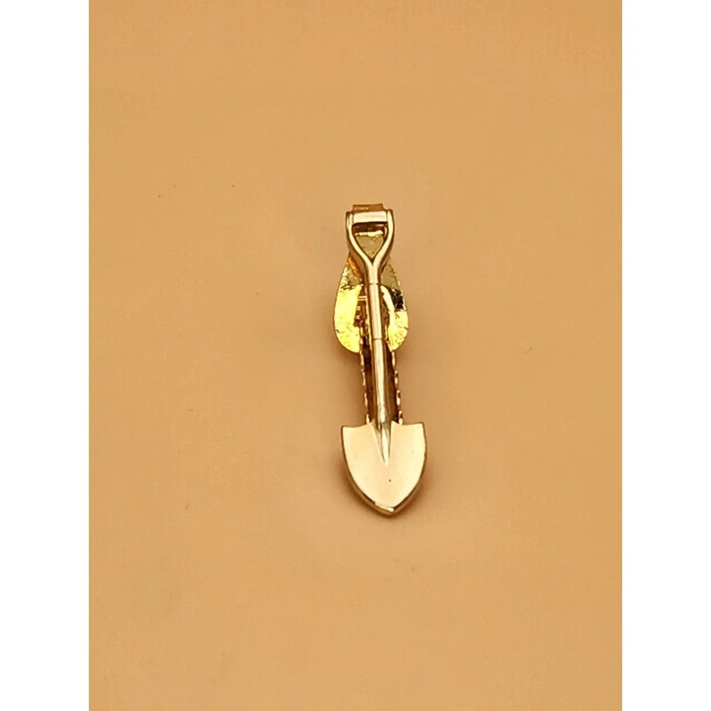 Vintage Spade Shovel D Handle Gold Tone Tie Clip Bar Small FREE $HIPPING!!